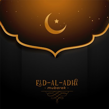 Islamic festival of eid al adha greeting Free Vector