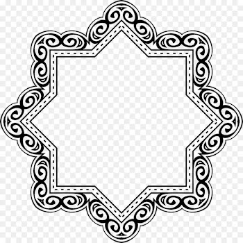Islamic geometric patterns Symbols of Islam - black frame 