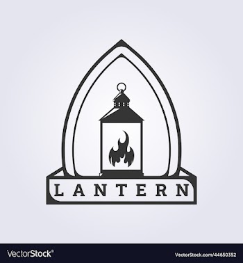 islamic lantern badge logo icon symbol template