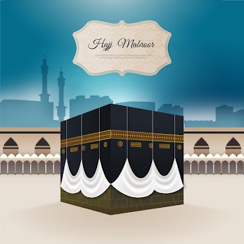 Islamic pilgrimage (hajj) realistic wallpaper Free Vector