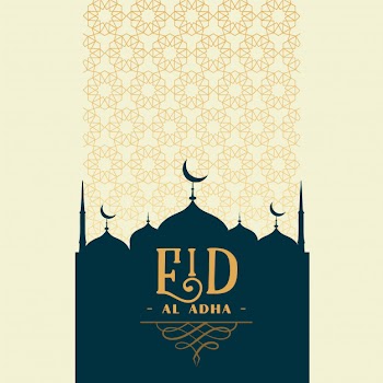 Islamic traditional eid al adha festival greeting Free Vector