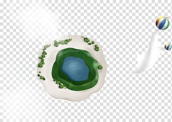 Island Hot air balloon Flight, Aerial view of a hot air balloon Island transparent background PNG clipart
