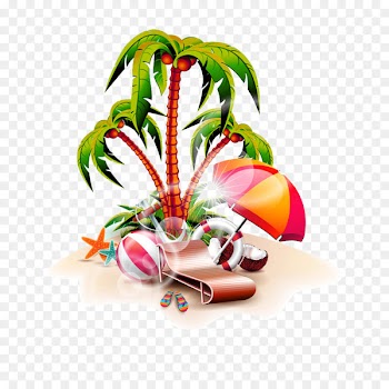 Island Illustration - Palm beach volleyball picture material 