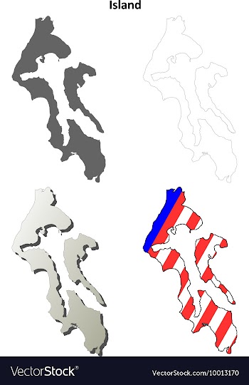 Island Map Icon Set vector image