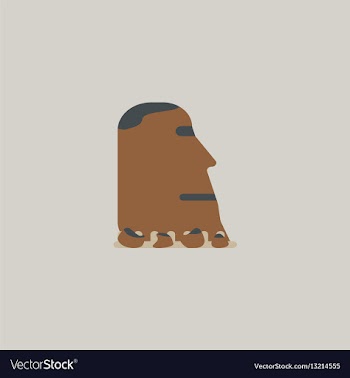 Island stone head moai vector image