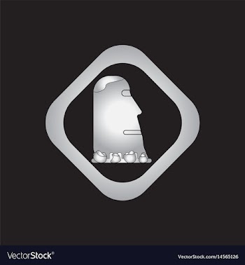 Island stone head moai vector image