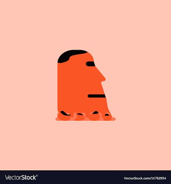 Island stone head moai vector image