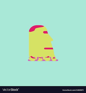 Island stone head moai vector image