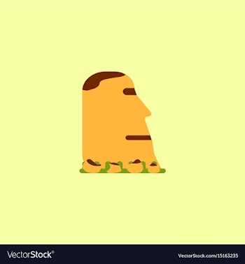 Island stone head moai vector image