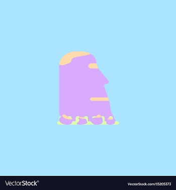 Island stone head moai vector image