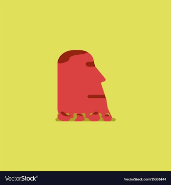 Island stone head moai vector image