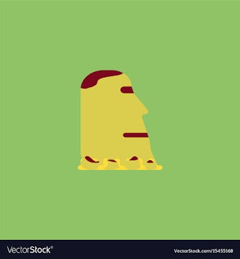Island stone head moai vector image