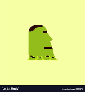 Island stone head moai vector image