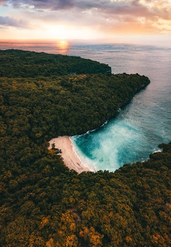 Island Surrounded With Blue Sea