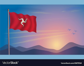 isle of man flag in the morning s