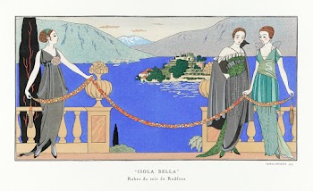 "Isola Bella" Robes du soir de Redfern (1914) fashion illustration in high resolution by George Barbier. Original from The Rijksmuseum. Digitally enhanced by rawpixel.