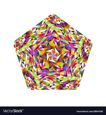 Isolated abstract colorful mosaic polygon symbol vector image