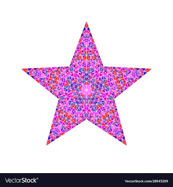 Isolated abstract colorful triangle ornament star vector image