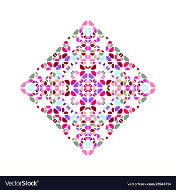 Isolated abstract floral mosaic ornament square vector image