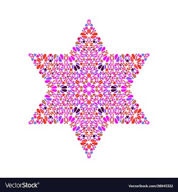 Isolated abstract floral mosaic ornament star vector image