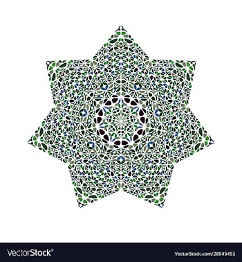 Isolated abstract floral mosaic ornament star vector image