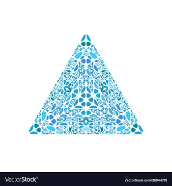 Isolated abstract floral mosaic ornament triangle vector image