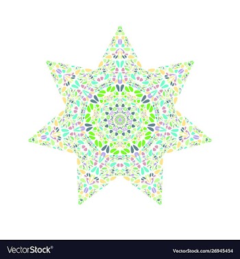 Isolated abstract floral mosaic star symbol vector image