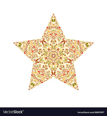 Isolated abstract floral star shape - colorful vector image
