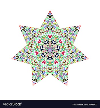 Isolated abstract flower star shape - geometrical vector image