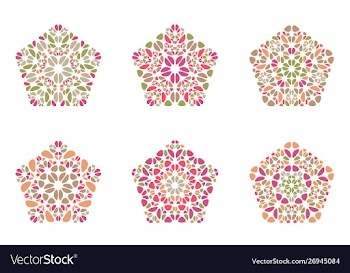 Isolated abstract gemstone ornament pentagon vector image