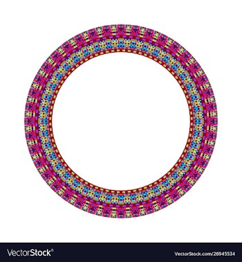 Isolated abstract geometrical tiled mosaic round vector image