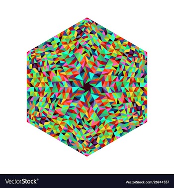 Isolated abstract mosaic polygon symbol vector image