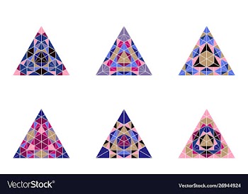 Isolated abstract ornate colorful polygonal vector image