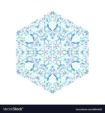 Isolated abstract ornate floral ornament hexagon vector image