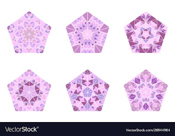Isolated abstract polygonal tiled mosaic ornament vector image