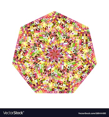 Isolated abstract tiled mosaic polygon symbol vector image