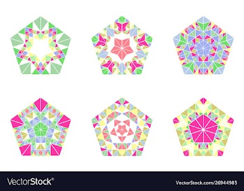 Isolated abstract triangle mosaic ornament vector image