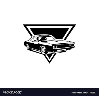 isolated american muscle car