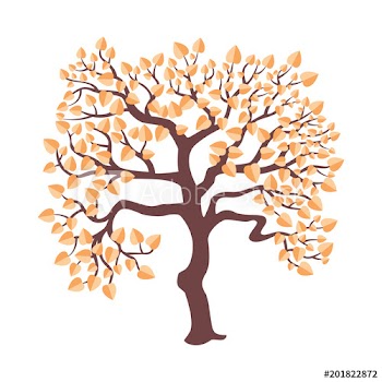 Isolated autumn tree