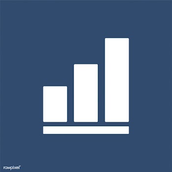 Isolated bar chart icon on blue background | Free stock vector - 457709