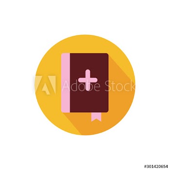 Isolated bible with cross vector design