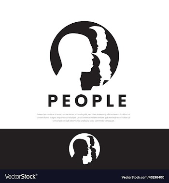 isolated black face profile logo man woman family