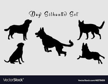 isolated black silhouette of a dog