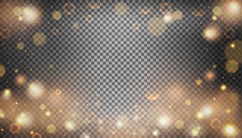 Isolated bright bokeh effect on a transparent background. Free Vector