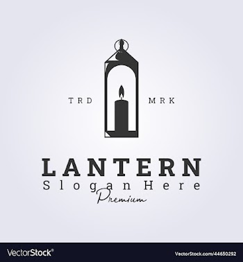 isolated candle lantern retro logo vintage