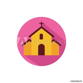 Isolated church with cross vector design