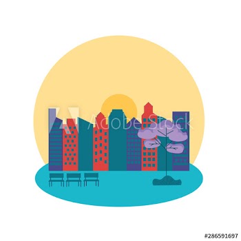 Isolated city vector design