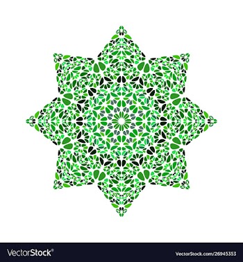 Isolated colorful abstract floral mosaic ornament vector image