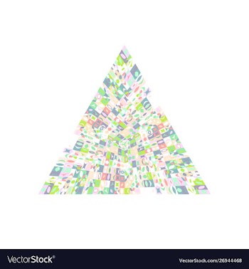 Isolated colorful abstract mosaic pyramid logo vector image