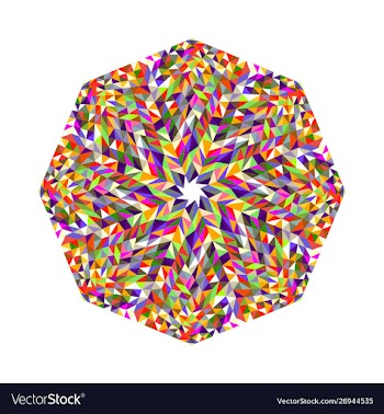 Isolated colorful abstract tiled mosaic polygon vector image